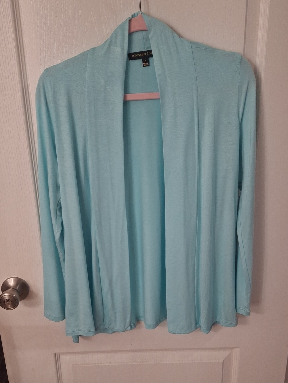 Always Indigo Aqua Blue Lightweight Open-Front Cardigan   NWT   SIZE S